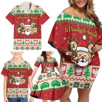 Poland Christmas Family Matching Off Shoulder Short Dress and Hawaiian Shirt Pierogi Mascot Santa Claus Wesołych Swiat - Wonder Print Shop