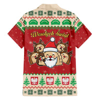 Poland Christmas Family Matching Off Shoulder Short Dress and Hawaiian Shirt Pierogi Mascot Santa Claus Wesołych Swiat - Wonder Print Shop