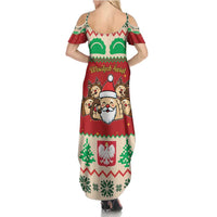 Poland Christmas Family Matching Summer Maxi Dress and Hawaiian Shirt Pierogi Mascot Santa Claus Wesołych Swiat - Wonder Print Shop