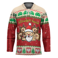 Poland Christmas Hockey Jersey Pierogi Mascot Santa Claus Wesołych Swiat - Wonder Print Shop