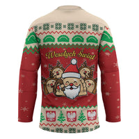 Poland Christmas Hockey Jersey Pierogi Mascot Santa Claus Wesołych Swiat - Wonder Print Shop