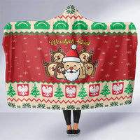 Poland Christmas Hooded Blanket Pierogi Mascot Santa Claus Wesołych Swiat - Wonder Print Shop