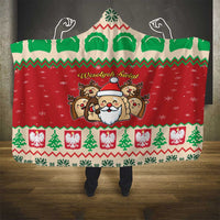 Poland Christmas Hooded Blanket Pierogi Mascot Santa Claus Wesołych Swiat - Wonder Print Shop