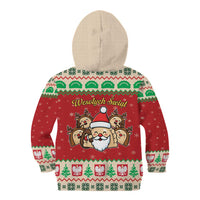 Poland Christmas Kid Hoodie Pierogi Mascot Santa Claus Wesołych Swiat - Wonder Print Shop