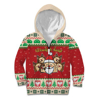 Poland Christmas Kid Hoodie Pierogi Mascot Santa Claus Wesołych Swiat - Wonder Print Shop