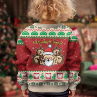 Poland Christmas Kid Ugly Christmas Sweater Pierogi Mascot Santa Claus Wesołych Swiat - Wonder Print Shop