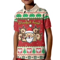 Poland Christmas Kid Polo Shirt Pierogi Mascot Santa Claus Wesołych Swiat - Wonder Print Shop