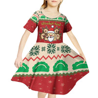 Poland Christmas Kid Short Sleeve Dress Pierogi Mascot Santa Claus Wesołych Swiat - Wonder Print Shop