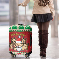 Poland Christmas Luggage Cover Pierogi Mascot Santa Claus Wesołych Swiat - Wonder Print Shop
