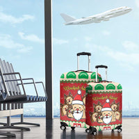 Poland Christmas Luggage Cover Pierogi Mascot Santa Claus Wesołych Swiat - Wonder Print Shop