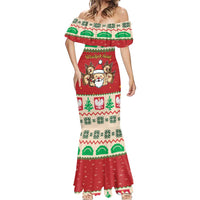 Poland Christmas Mermaid Dress Pierogi Mascot Santa Claus Wesołych Swiat - Wonder Print Shop