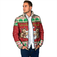 Poland Christmas Padded Jacket Pierogi Mascot Santa Claus Wesołych Swiat - Wonder Print Shop