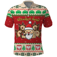 Poland Christmas Polo Shirt Pierogi Mascot Santa Claus Wesołych Swiat - Wonder Print Shop