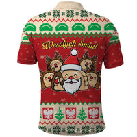 Poland Christmas Polo Shirt Pierogi Mascot Santa Claus Wesołych Swiat - Wonder Print Shop