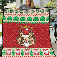 Poland Christmas Quilt Pierogi Mascot Santa Claus Wesołych Swiat - Wonder Print Shop