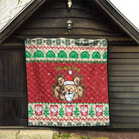 Poland Christmas Quilt Pierogi Mascot Santa Claus Wesołych Swiat - Wonder Print Shop