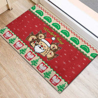 Poland Christmas Rubber Doormat Pierogi Mascot Santa Claus Wesołych Swiat - Wonder Print Shop