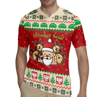 Poland Christmas Rugby Jersey Pierogi Mascot Santa Claus Wesołych Swiat - Wonder Print Shop