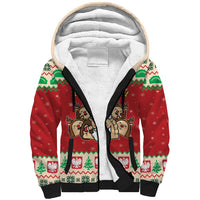 Poland Christmas Sherpa Hoodie Pierogi Mascot Santa Claus Wesołych Swiat - Wonder Print Shop