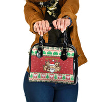 Poland Christmas Shoulder Handbag Pierogi Mascot Santa Claus Wesołych Swiat - Wonder Print Shop