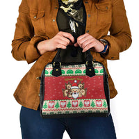 Poland Christmas Shoulder Handbag Pierogi Mascot Santa Claus Wesołych Swiat - Wonder Print Shop
