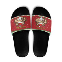 Poland Christmas Slide Sandals Pierogi Mascot Santa Claus Wesołych Swiat - Wonder Print Shop
