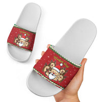 Poland Christmas Slide Sandals Pierogi Mascot Santa Claus Wesołych Swiat - Wonder Print Shop