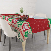 Poland Christmas Tablecloth Pierogi Mascot Santa Claus Wesołych Swiat - Wonder Print Shop
