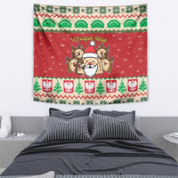 Poland Christmas Tapestry Pierogi Mascot Santa Claus Wesołych Swiat - Wonder Print Shop