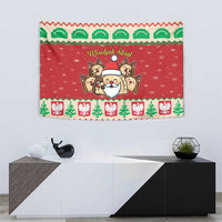 Poland Christmas Tapestry Pierogi Mascot Santa Claus Wesołych Swiat - Wonder Print Shop