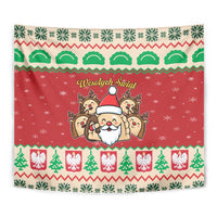 Poland Christmas Tapestry Pierogi Mascot Santa Claus Wesołych Swiat - Wonder Print Shop