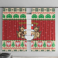 Poland Christmas Window Curtain Pierogi Mascot Santa Claus Wesołych Swiat - Wonder Print Shop