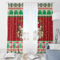 Poland Christmas Window Curtain Pierogi Mascot Santa Claus Wesołych Swiat - Wonder Print Shop