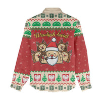 Poland Christmas Women Casual Shirt Pierogi Mascot Santa Claus Wesołych Swiat - Wonder Print Shop