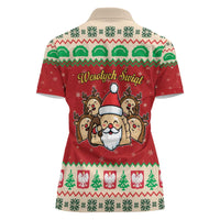 Poland Christmas Women Polo Shirt Pierogi Mascot Santa Claus Wesołych Swiat - Wonder Print Shop