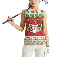 Poland Christmas Women Sleeveless Polo Shirt Pierogi Mascot Santa Claus Wesołych Swiat - Wonder Print Shop