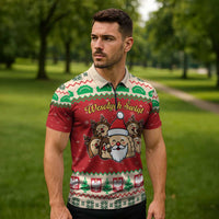 Poland Christmas Zipper Polo Shirt Pierogi Mascot Santa Claus Wesołych Swiat - Wonder Print Shop