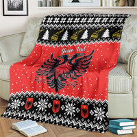 Personalized Albania Christmas Eagle Blanket The Double-headed Eagle - Wonder Print Shop