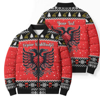Personalized Albania Christmas Eagle Bomber Puffer Jacket The Double-headed Eagle - Wonder Print Shop