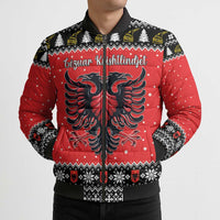 Personalized Albania Christmas Eagle Bomber Puffer Jacket The Double-headed Eagle - Wonder Print Shop