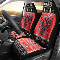 Personalized Albania Christmas Eagle Car Seat Cover The Double-headed Eagle - Wonder Print Shop