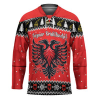 Personalized Albania Christmas Eagle Hockey Jersey The Double-headed Eagle - Wonder Print Shop