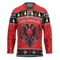 Personalized Albania Christmas Eagle Hockey Jersey The Double-headed Eagle - Wonder Print Shop