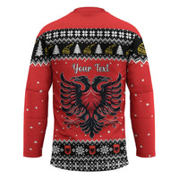 Personalized Albania Christmas Eagle Hockey Jersey The Double-headed Eagle - Wonder Print Shop