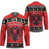 Personalized Albania Christmas Eagle Hockey Jersey The Double-headed Eagle - Wonder Print Shop