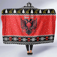Personalized Albania Christmas Eagle Hooded Blanket The Double-headed Eagle - Wonder Print Shop