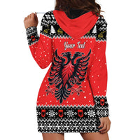 Personalized Albania Christmas Eagle Hoodie Dress The Double-headed Eagle - Wonder Print Shop