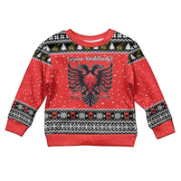 Personalized Albania Christmas Eagle Kid Ugly Christmas Sweater The Double-headed Eagle - Wonder Print Shop