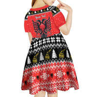 Personalized Albania Christmas Eagle Kid Short Sleeve Dress The Double-headed Eagle - Wonder Print Shop