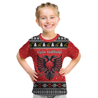 Personalized Albania Christmas Eagle Kid T Shirt The Double-headed Eagle - Wonder Print Shop
